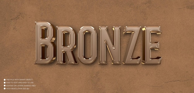 PSD bronze 3d-textstileffekt