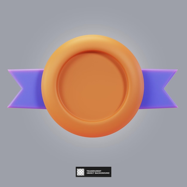 Bronze-Abzeichen-Symbol isoliert 3D-Render-Illustration