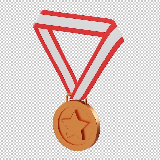 Bronzemedaille 3D-Darstellung
