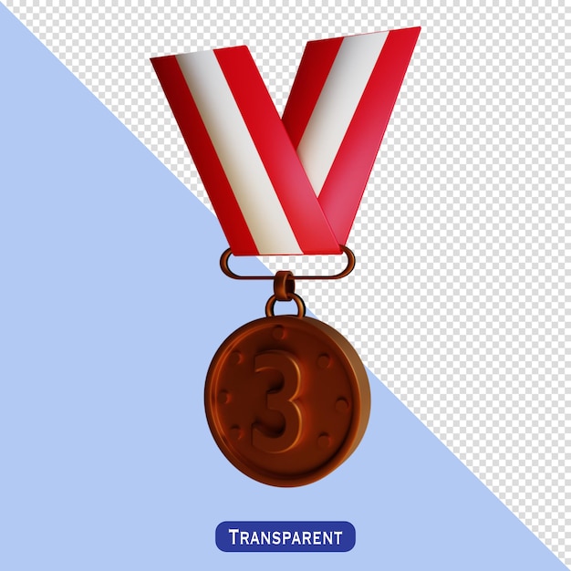 Bronzemedaille im 3D-Stil