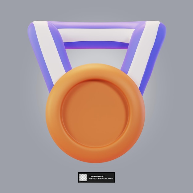 Bronzemedaillen-cup-symbol isoliert 3d-render-illustration