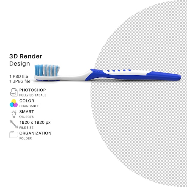 PSD brosse à dents brosse à nettoyage dentaire modélisation 3d fichier psd réaliste