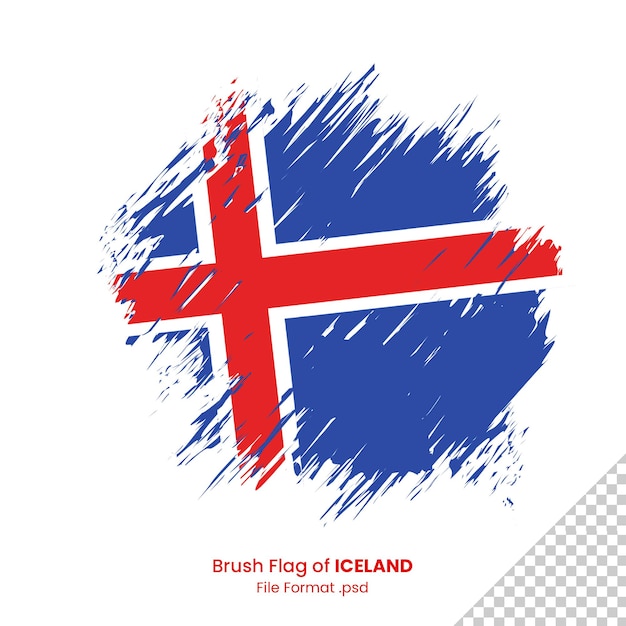 PSD brosse drapeau islande format de fichier psd aquarelle drapeau islande conception