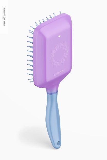 Brosse rectangulaire pour maquette de cheveux, vue isométrique