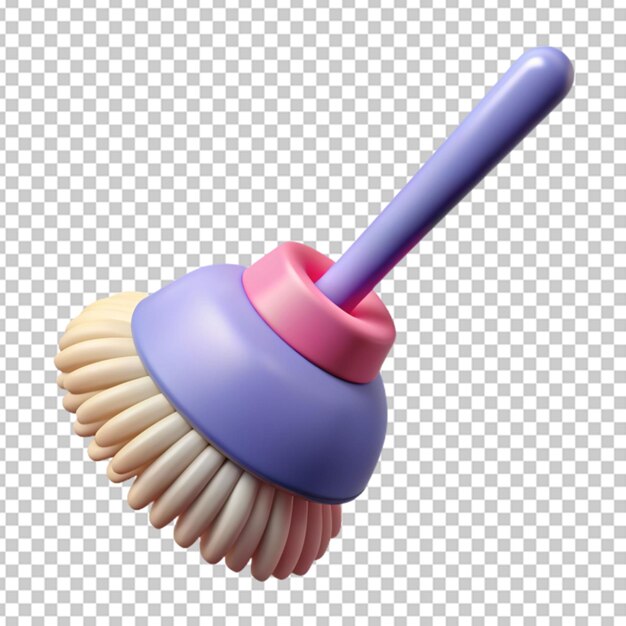 PSD brosse de toilette 3d à fond transparent