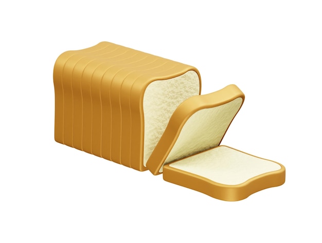 Brot-Ikonen-Illustration 3D-Rendering Frühstücks-Brot-Iconen 3D
