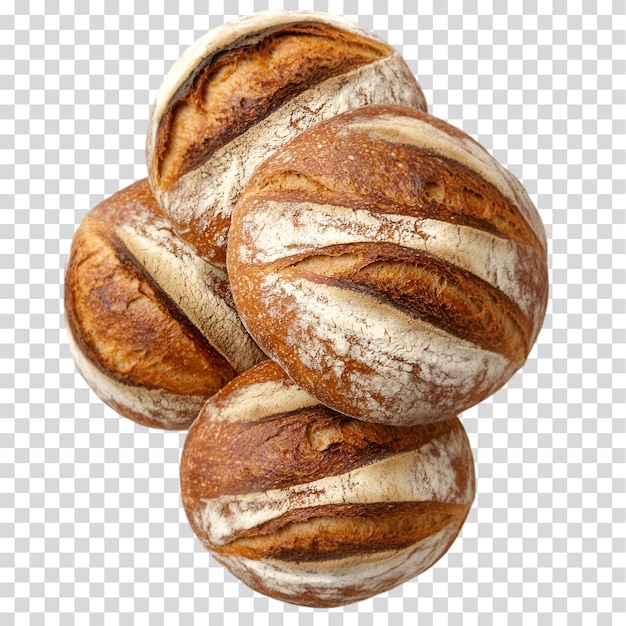 Brotbrötchen mit PNG-Ausschnitt, isoliert auf durchsichtigem Hintergrund