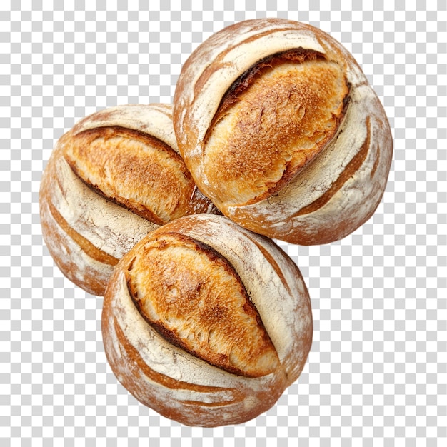 Brotbrötchen mit PNG-Ausschnitt, isoliert auf durchsichtigem Hintergrund