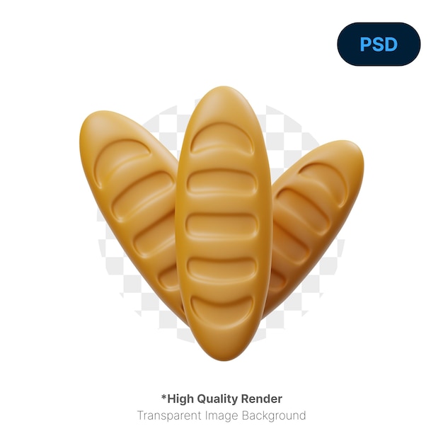 Brotlaib 3D Render Illustration Premium Psd