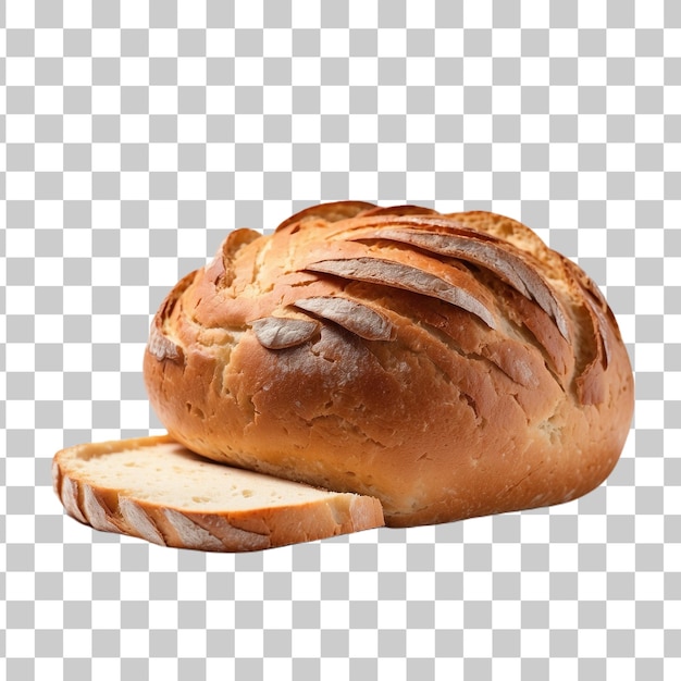 Brotrolle mit Rosinen auf durchsichtigem Hintergrund gebackenes Brot