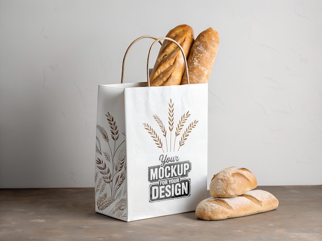 Brotverpackungsbeutel Verpackungsmockup leeres bearbeitbares minimales Design