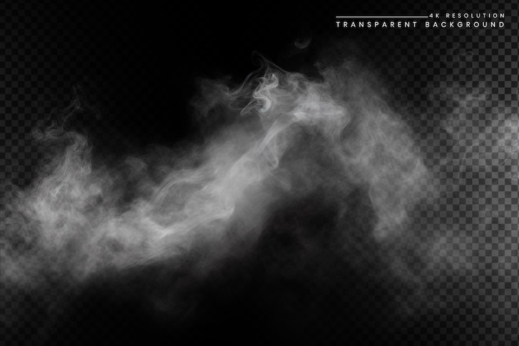 Brouillard et fumée réalistes sur un fond transparent