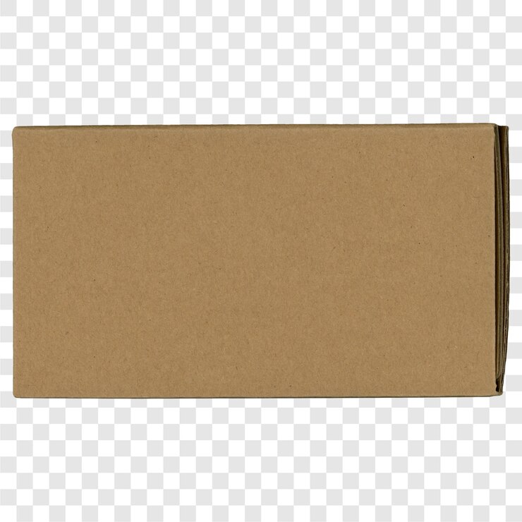 PSD brown cardboard box transparent