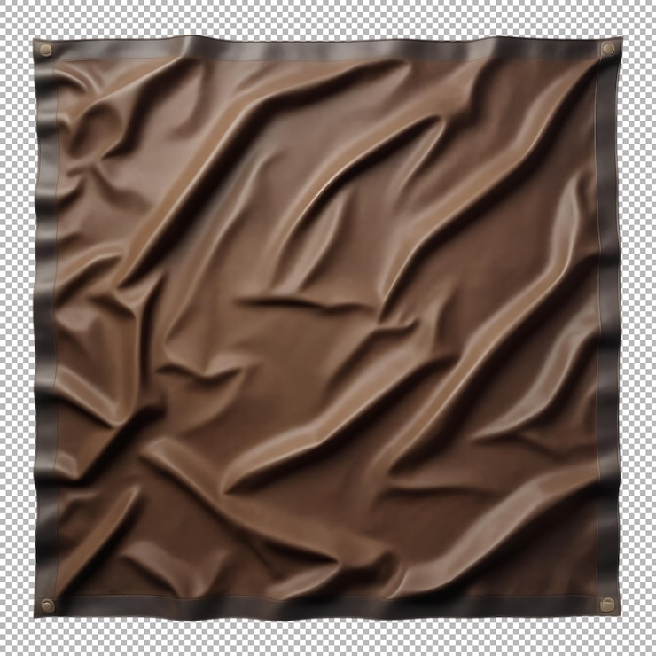 PSD brown fabric with leather border
