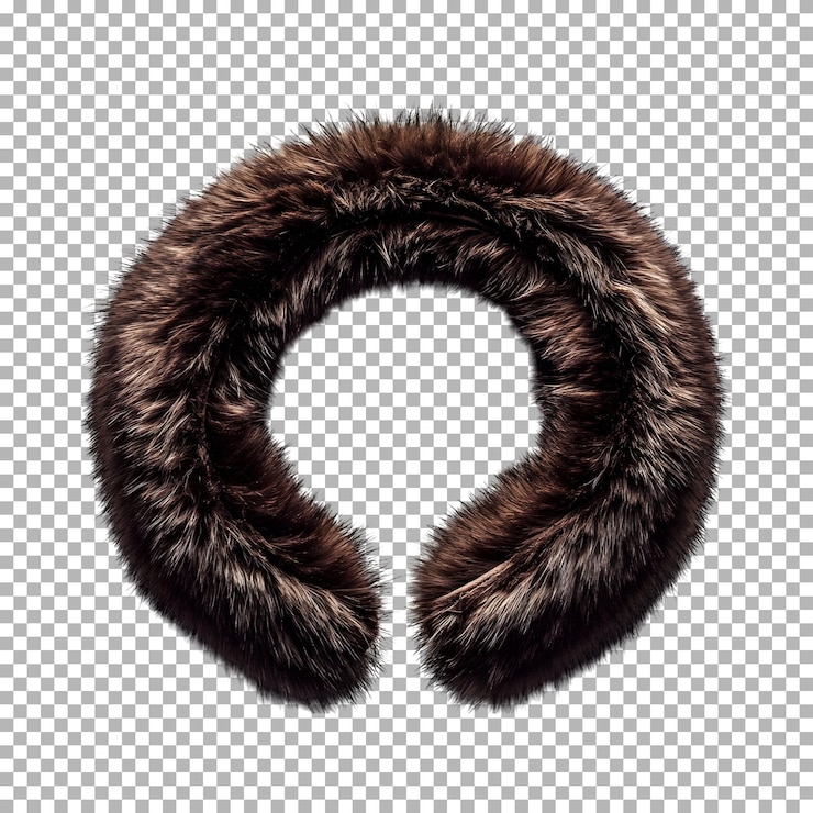 PSD brown fur collar