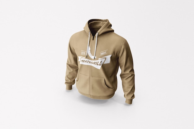 Brown Hoodie Mockup Modello di progettazione PSD