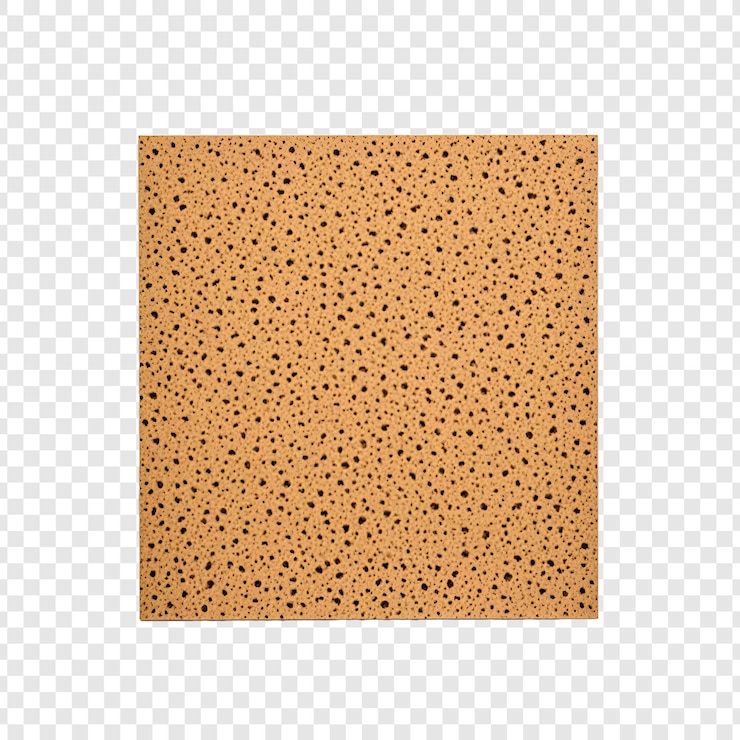 PSD brown leather square on a transparent background