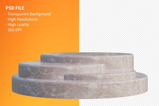 Brown Marble Podium minimal isoliert für kosmetische Produktpräsentation