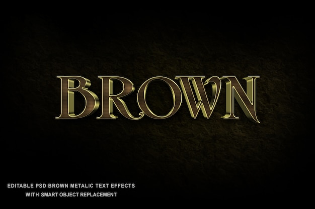 Brown-metallischer text-effekt