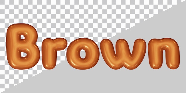 brown text in 3d rendering for color names education concept