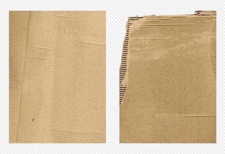 PSD brown torn cardboard paper textured transparant background photoshop