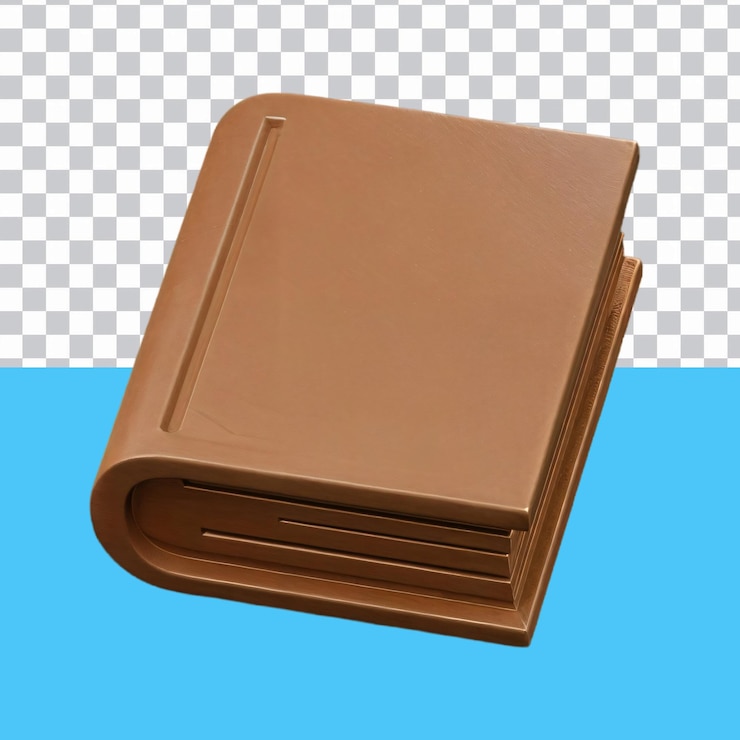 PSD brown wooden book isolado