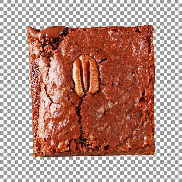 Brownie saboroso fresco com fundo transparente