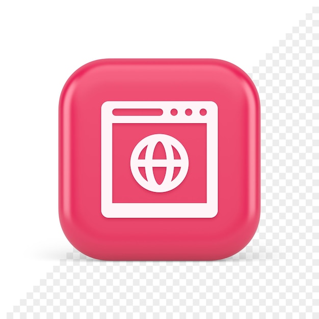 Browser-Website-Internet-Suche Online-Verbindungsschaltfläche Webseiteninformationen 3D-Symbol