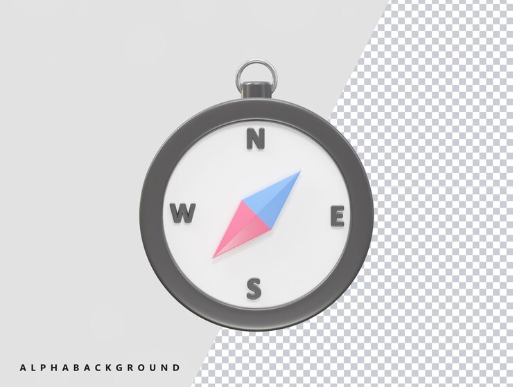 PSD brújula, icono, vector, 3d, interpretación, transparente