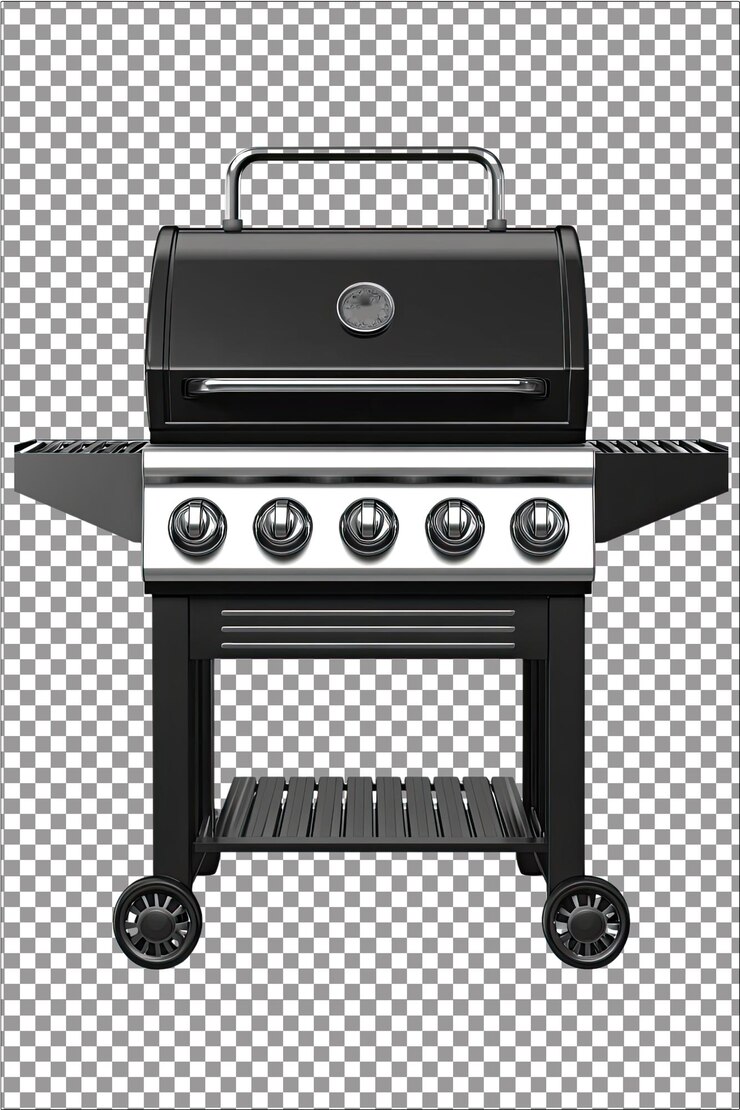PSD brûleur latéral de grill espace de cuisson supplémentaire pour les sauces ou les côtés hyperréaliste blanc isolé plat tran
