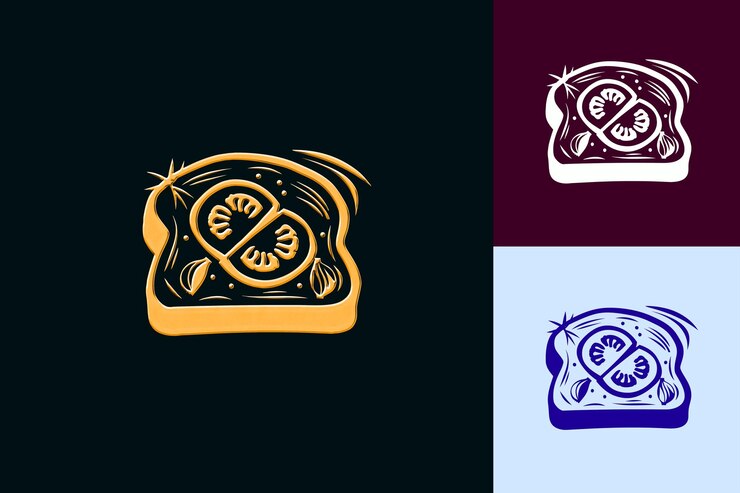 PSD bruschetta con icono tostado rebanada de pan con diseño cálido elegantes diseños vectoriales de la cultura de italia