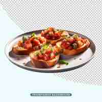 PSD bruschetta en un plato