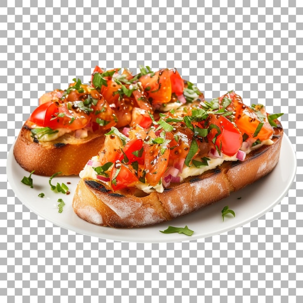 PSD bruschetta sobre un fondo transparente