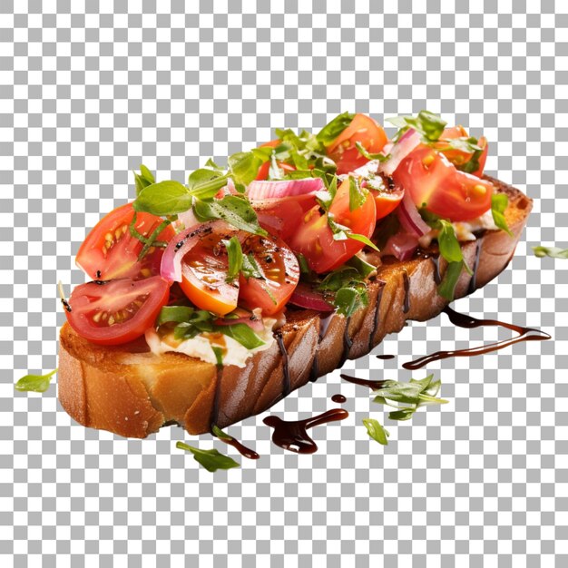 PSD bruschetta sobre un fondo transparente