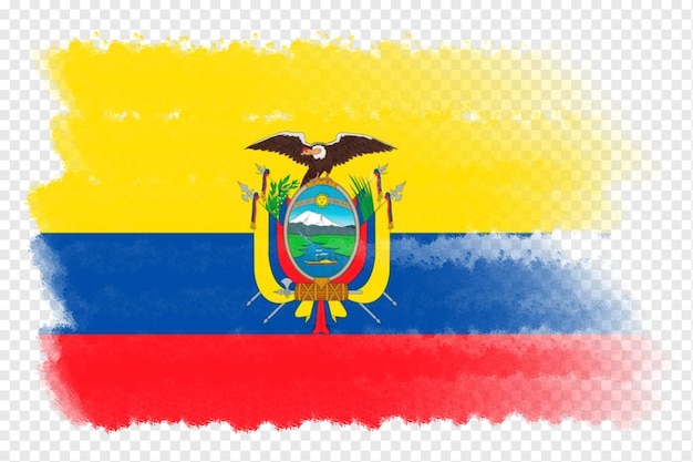 brush bandeira equador fundo equador brush aquarela modelo de design de bandeira elemento