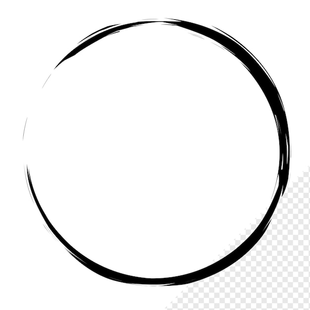 brush stroke frame circle design element transparent basic shape circle frame brush stroke black