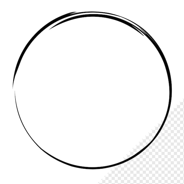 brush stroke frame circle design element transparent basic shape circle frame brush stroke black