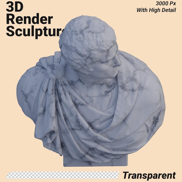 Brutus-Statue 3D rendert isoliert perfekt für Ihr Design