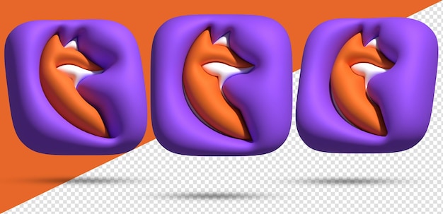 PSD bubble 3d-symbole logo psd firefox