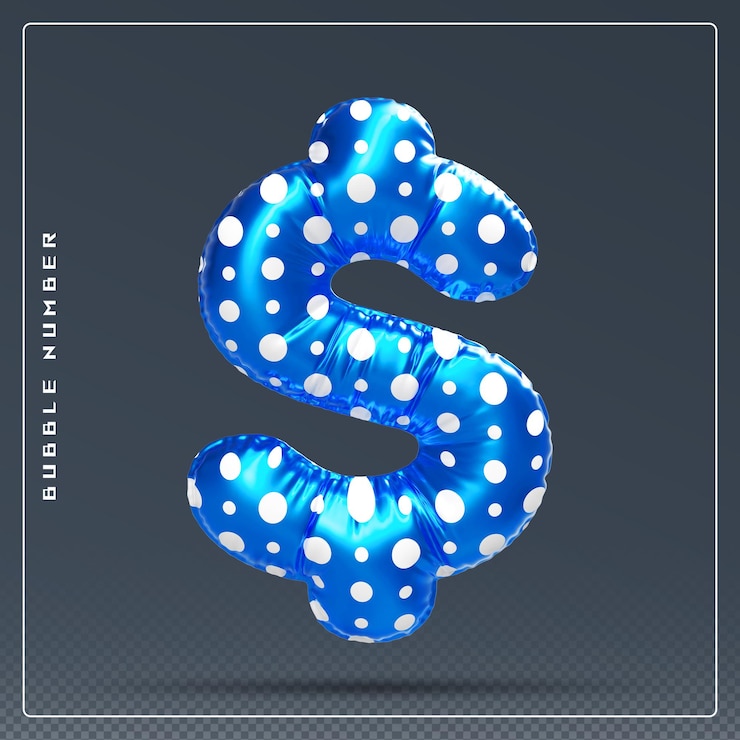 PSD bubble blue dollar symbol