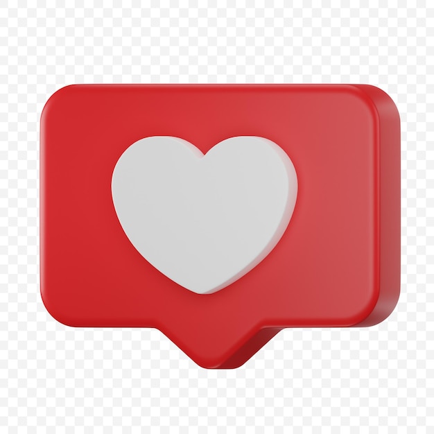 Bubble Chat Liebe Herzform 3D-Darstellung
