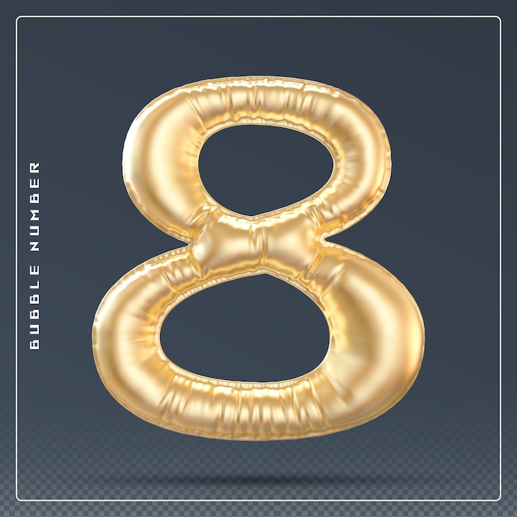 PSD bubble golden number 8