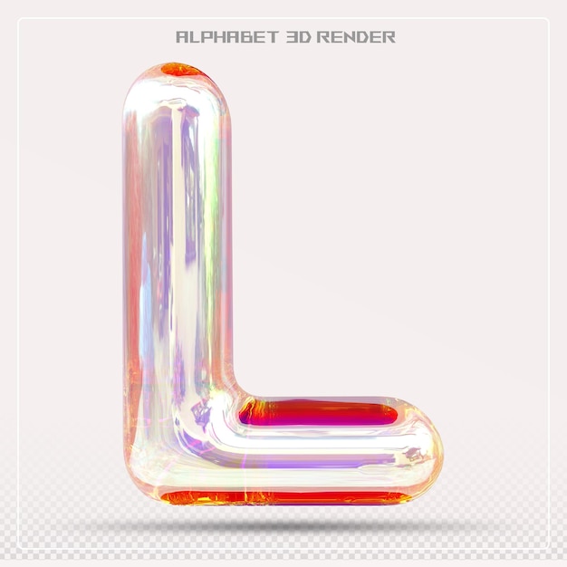 Bubble Letter L Schriftgradient Alphabet 3d-Rendering