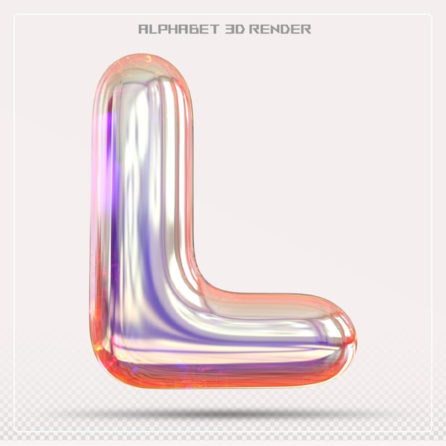 Bubble Letter L Schriftgradient Alphabet 3d-Rendering