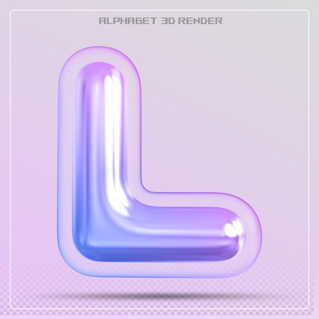 Bubble Letter L Schriftgradient Alphabet 3d-Rendering