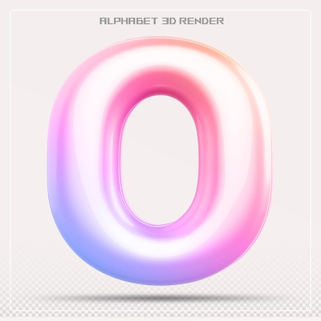 Bubble Letter O Schriftgradient Alphabet 3d-Rendering