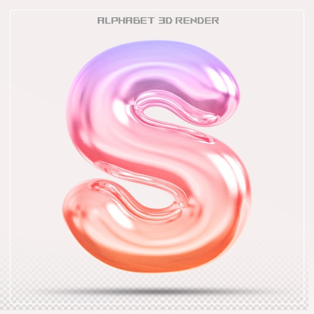 Bubble Letter S Schriftgradient Alphabet 3d-Rendering