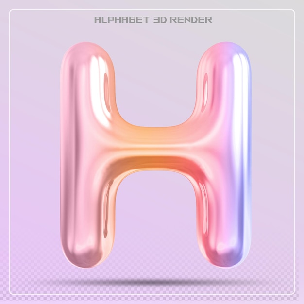 Bubble lettera H gradiente carattere Alfabeto rendering 3d