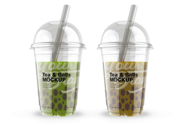 PSD bubble tea cup mockup