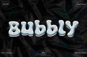 PSD bubbly 3d chrome effet de texte hyper-réaliste y2k